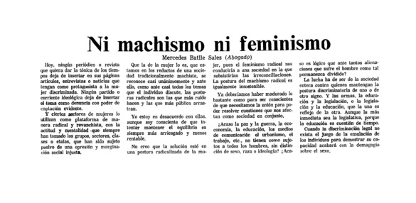 Ni Machismo Ni Feminismo Archivo Linz De La Transici N Espa Ola