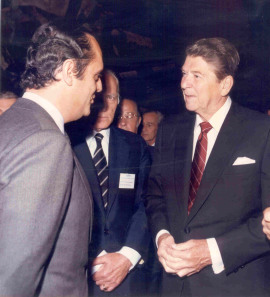 Carlos March Delgado y Ronald Reagan. Visita de Ronald Reagan a la Fundación