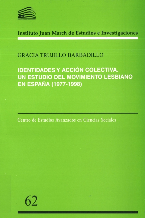 Portada de "Identidades y acción colectiva: un estudio del movimiento lesbiano en España, 1977-1998"