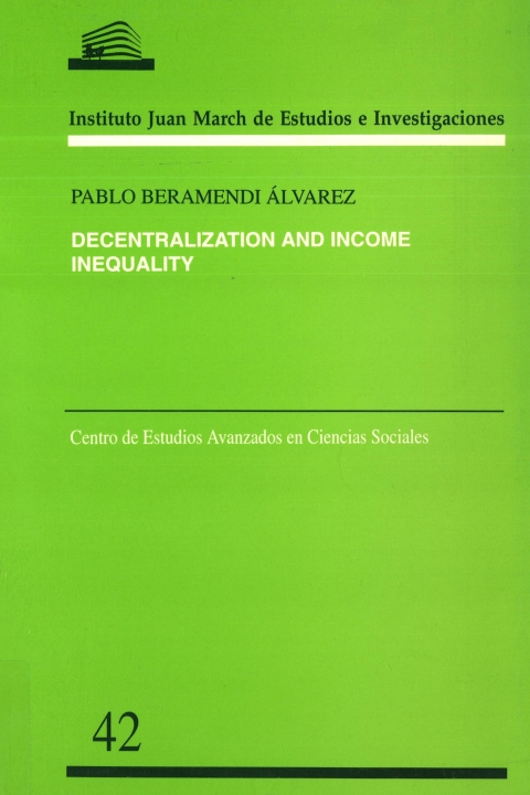 Portada de "Decentralization and income inequality"