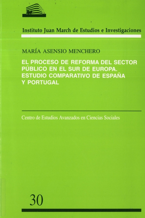 Portada de "El Proceso de reforma del sector público en el sur de Europa: estudio comparativo de España y Portugal"