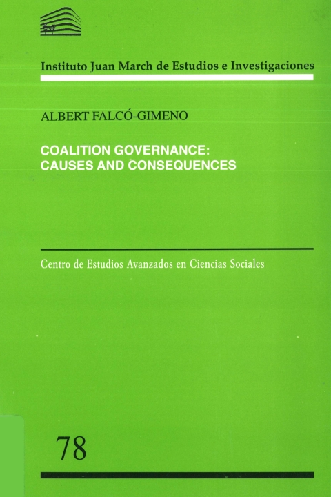 Portada de "Coalition Governance: Causes and Consequences"
