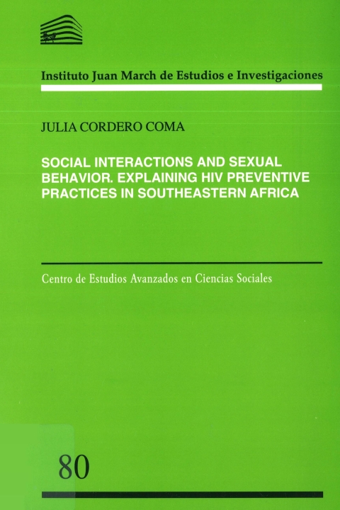 Portada de "Social interactions and sexual behavior: explaining HIV preventive practices in Southeastern Africa"