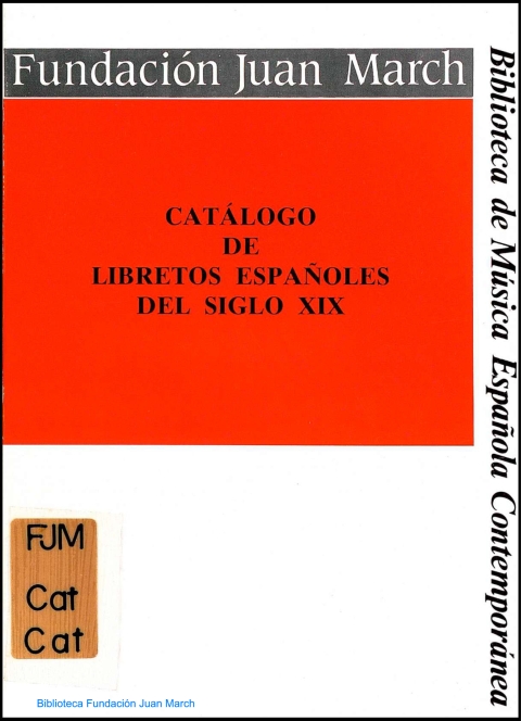Portada de "Catálogo de libretos españoles del siglo XIX"