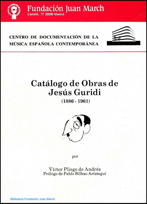 Portada de "Catálogo de obras de Jesús Guridi (1886-1961)"