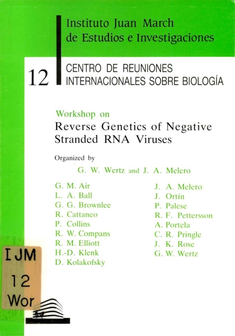 Portada de "Workshop on Genetics of Negative Stranded RNA Viruses"
