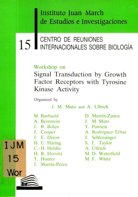 Portada de "Workshop on Signal Transduction by Growth Factor Receptors with Tyrosine Kinase Activity"