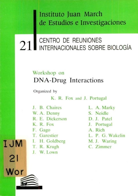 Portada de "Workshop on DNA-Drug Interactions"