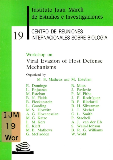 Portada de "Workshop on Viral Evasion of Host Defense Mechanisms"