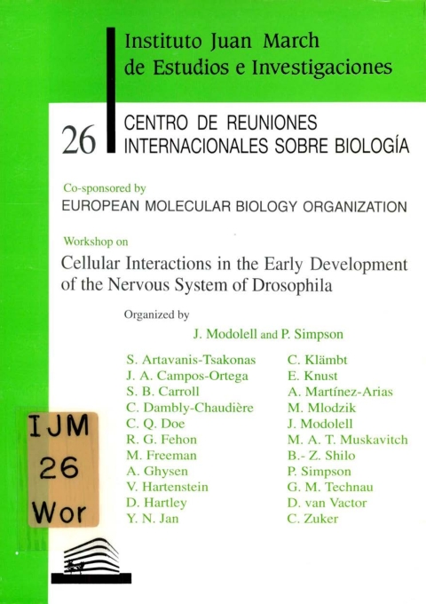 Portada de "Workshop on Cellular Interactions in the Early Development of the Nervous System of Drosophila"