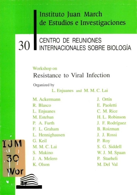 Portada de "Workshop on Resistance to Viral Infection"