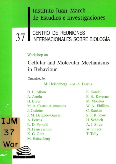 Portada de "Workshop on Cellular and Molecular Mechanisms in Behaviour"