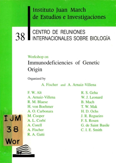 Portada de "Workshop on Immunodeficiencies of Genetic Origin"