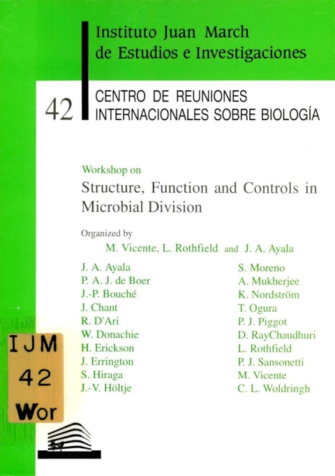 Ficha Workshop On Structure Function And Controlsin Microbial Division Biblioteca