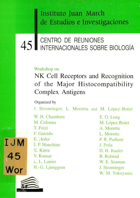 Portada de "Workshop on NK Cell Receptors and Recognition of the Major Histocompatibility Complex Antigens :"
