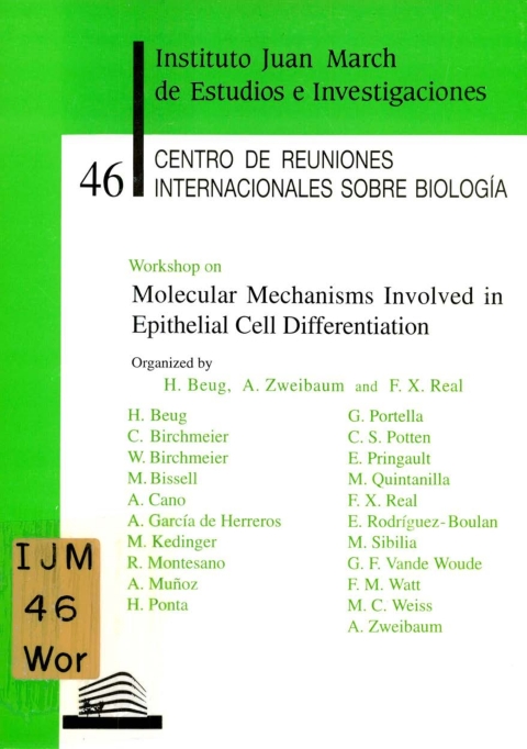 Portada de "Workshop on Molecular Mechanisms Involved inEpithetial Cell Differentiation :"