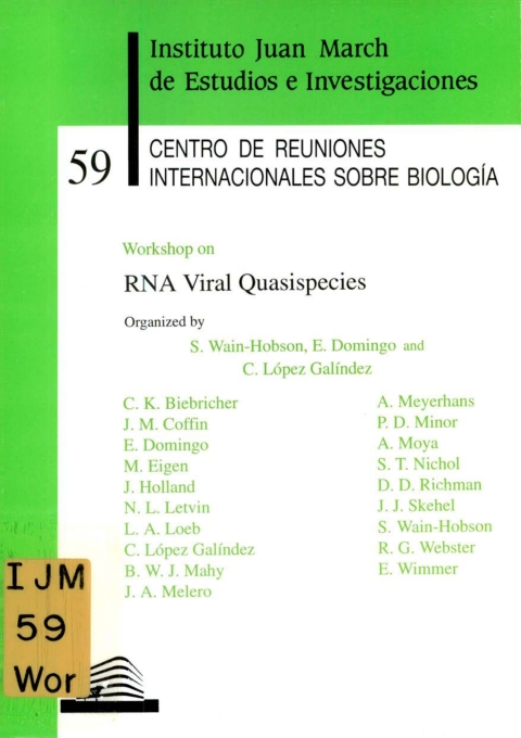 Portada de "Workshop on RNA Viral Quasispecies"