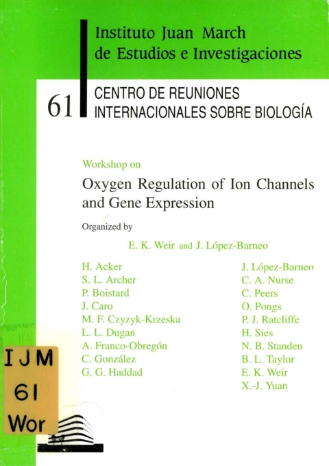 Portada de "Workshop on Oxigen Regulation of Ion Channels and Gene Expression"