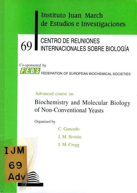 Portada de "Advanced course on Biochemistry and Molecular Biology of Non-Conventional Yeast"