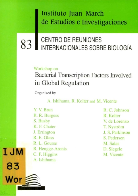 Portada de "Workshop on Bacterial Transcription Factors Involved in Global Regulation"
