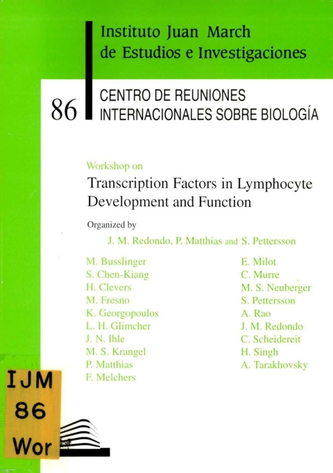 Portada de "Workshop on Transcription Factors in Lymphocyte Development and Function"