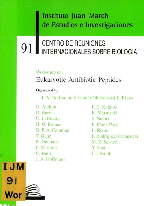 Portada de "Workshop on Eukaryotic Antibiotic Peptides"
