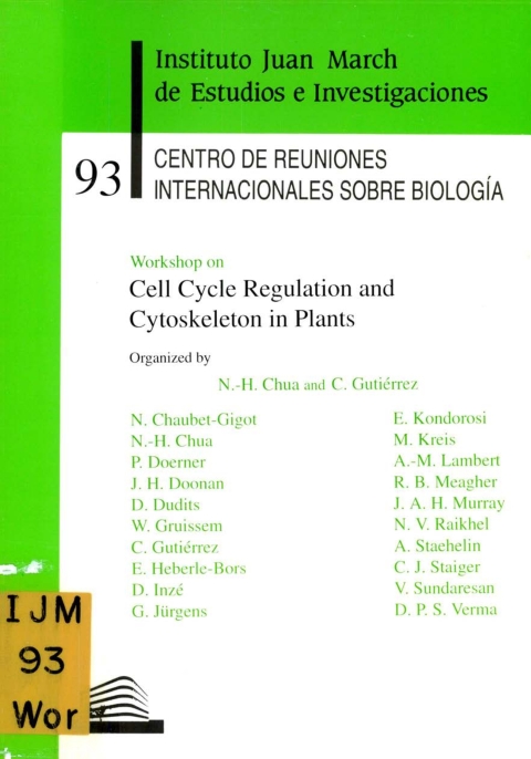 Portada de "Workshop on Cell Cycle Regulation and Cytoskeleton in Plants"