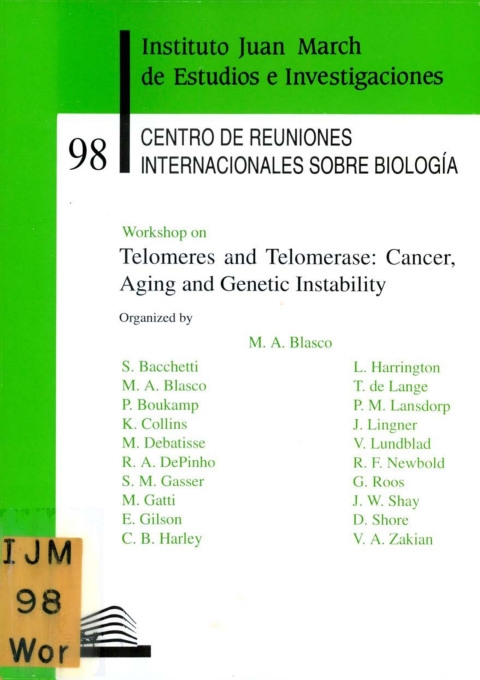 Portada de "Workshop on Telomeres and Telomerase : Cancer Aging and genetic Instability"