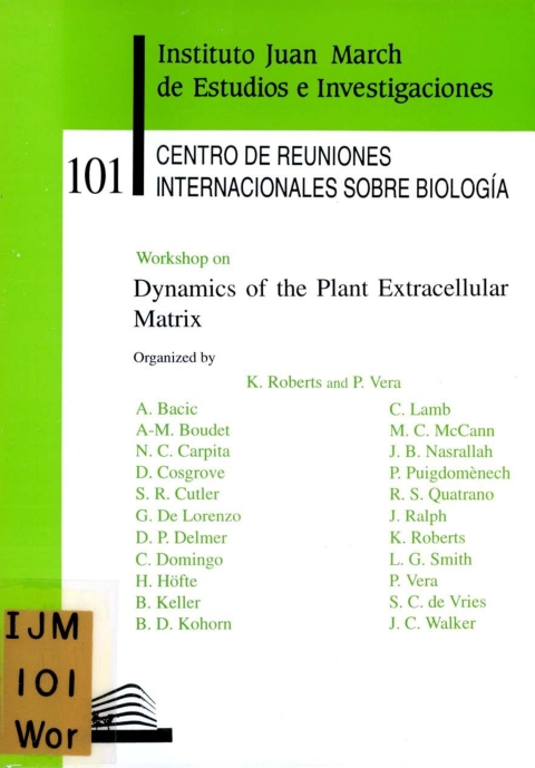 Portada de "Workshop on Dynamics of the Plant Extracellular Matrix"