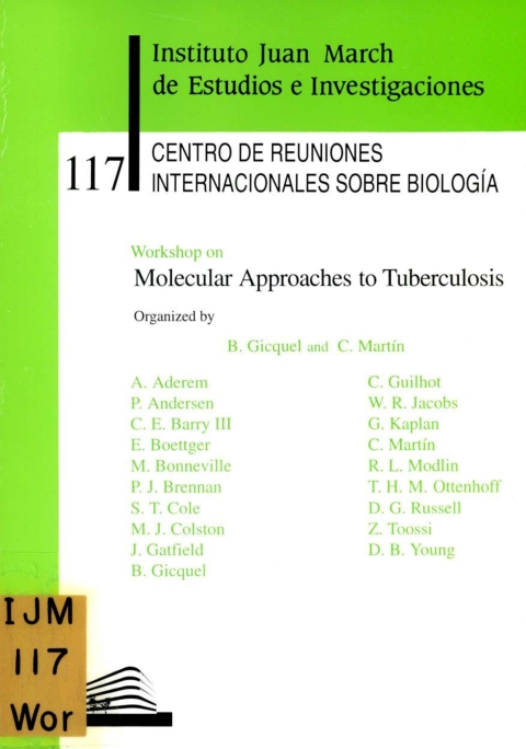 Portada de "Workshop on Molecular Approaches to Tuberculosis"