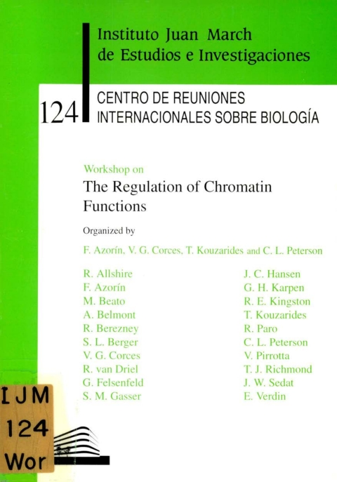 Portada de "Workshop on The Regulation of Chromatin Functions"