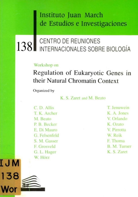 Portada de "Workshop on Regulation of Eukaryotic Genes in their Natural Chromatin Context"