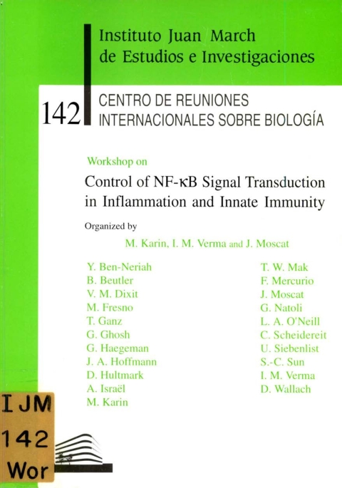 Portada de "Workshop on Control of NF-kB Signal Transduction in Inflammation and Innate Immunity"