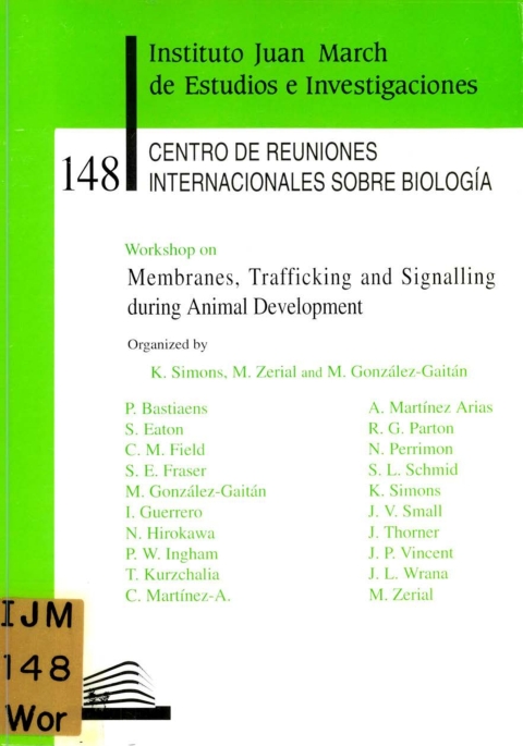 Portada de "Workshop on Membranes, Trafficking and Signalling during Animal Development"