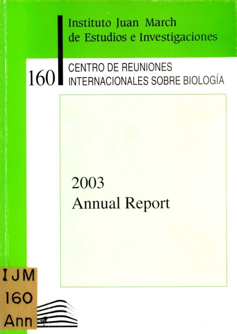 Portada de "Annual Report 2003"