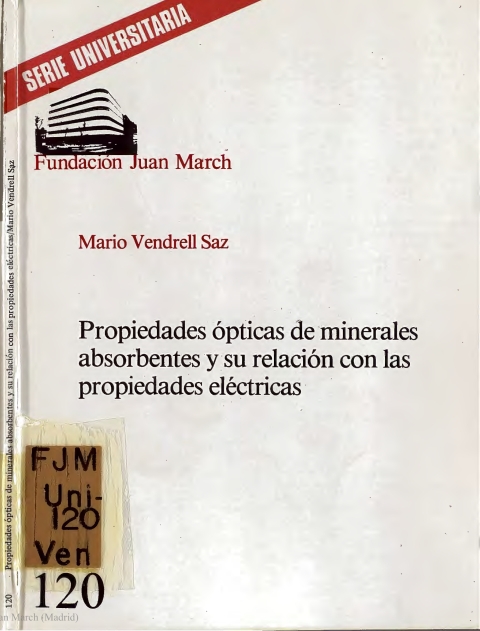 Portada de "Propiedades ópticas de minerales absorbentes y su relación con las propiedades eléctricas"