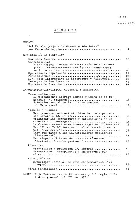 Portada de "Boletín enero 1973"