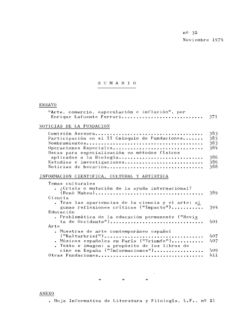 Portada de "Boletín noviembre 1974"