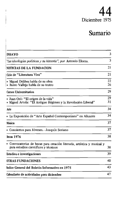 Portada de "Boletín diciembre 1975"