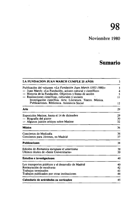 Portada de "Boletín noviembre 1980"