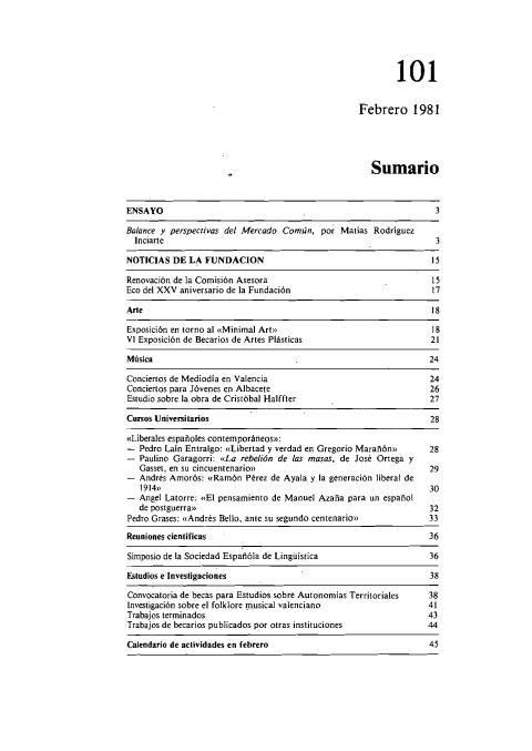 Portada de "Boletín febrero 1981"