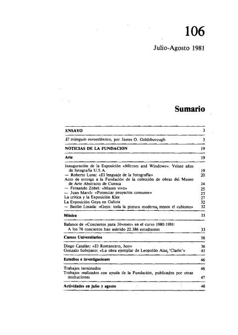 Portada de "Boletín julio 1981"