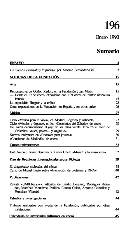 Portada de "Boletín enero 1990"