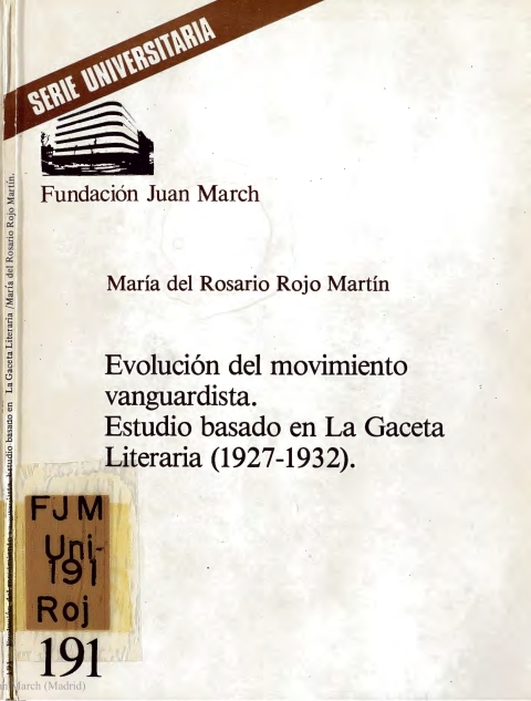 Portada de "Evolución del movimiento vanguardista : estudio basado en la Gaceta Literaria (1927-1932)"