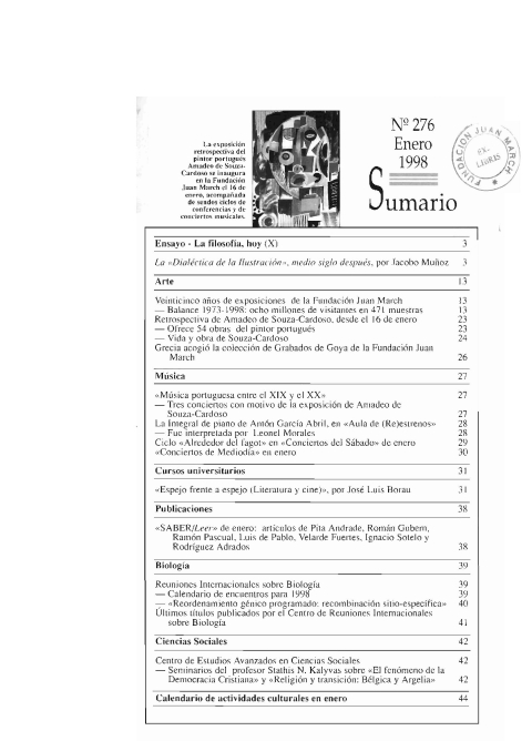 Portada de "Boletín enero 1998"