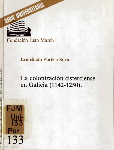 Portada de "La colonización cisterciense en Galicia (1142-1250)"