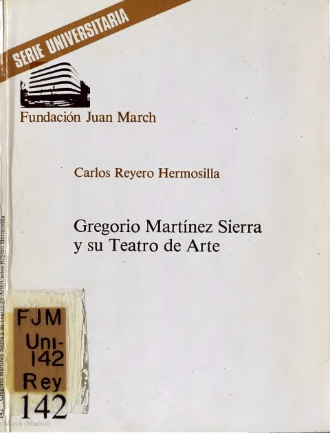 Portada de "Gregorio Martínez Sierra y su Teatro de Arte"