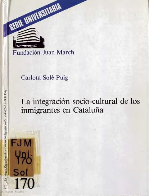 Portada de "La integración socio-cultural de los inmigrantes en Cataluña"