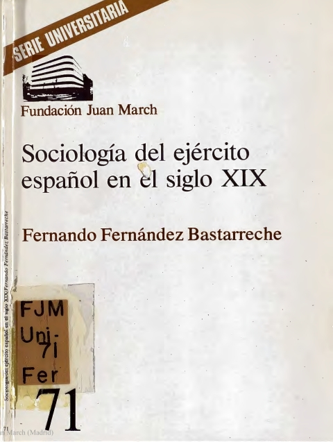 Portada de "Sociología del ejército español en el siglo XIX"