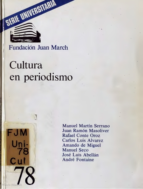 Portada de "Cultura en periodismo"